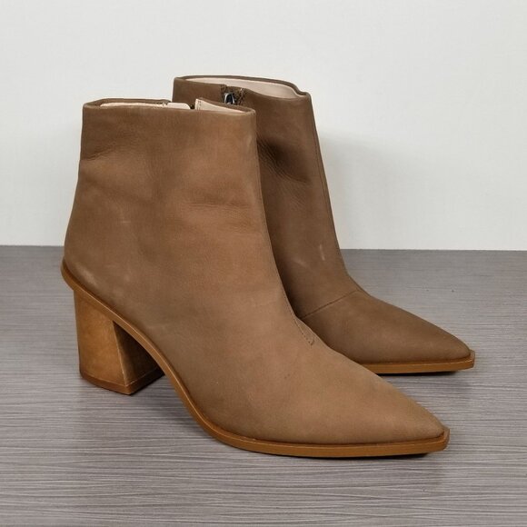 1 State Kelte Pointed Toe Bootie, Tan Leather, Womens Size 6 M / 36.5 - Picture 3 of 13